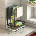 Foldable plastic kitchen storage rack for draining rags and tea towels in new Chinese style