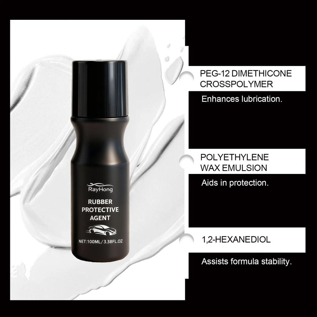 100ml automobile rubber lubricant bottle with water-based PEG-12 Dimethicone Crosspolymer and Polyethylene Wax Emulsion formula