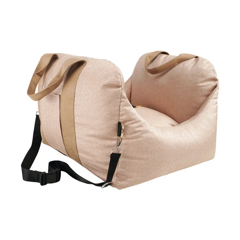 Removable washable cloth pet travel mat for small dogs and cats under 10KG with adjustable snap buckle