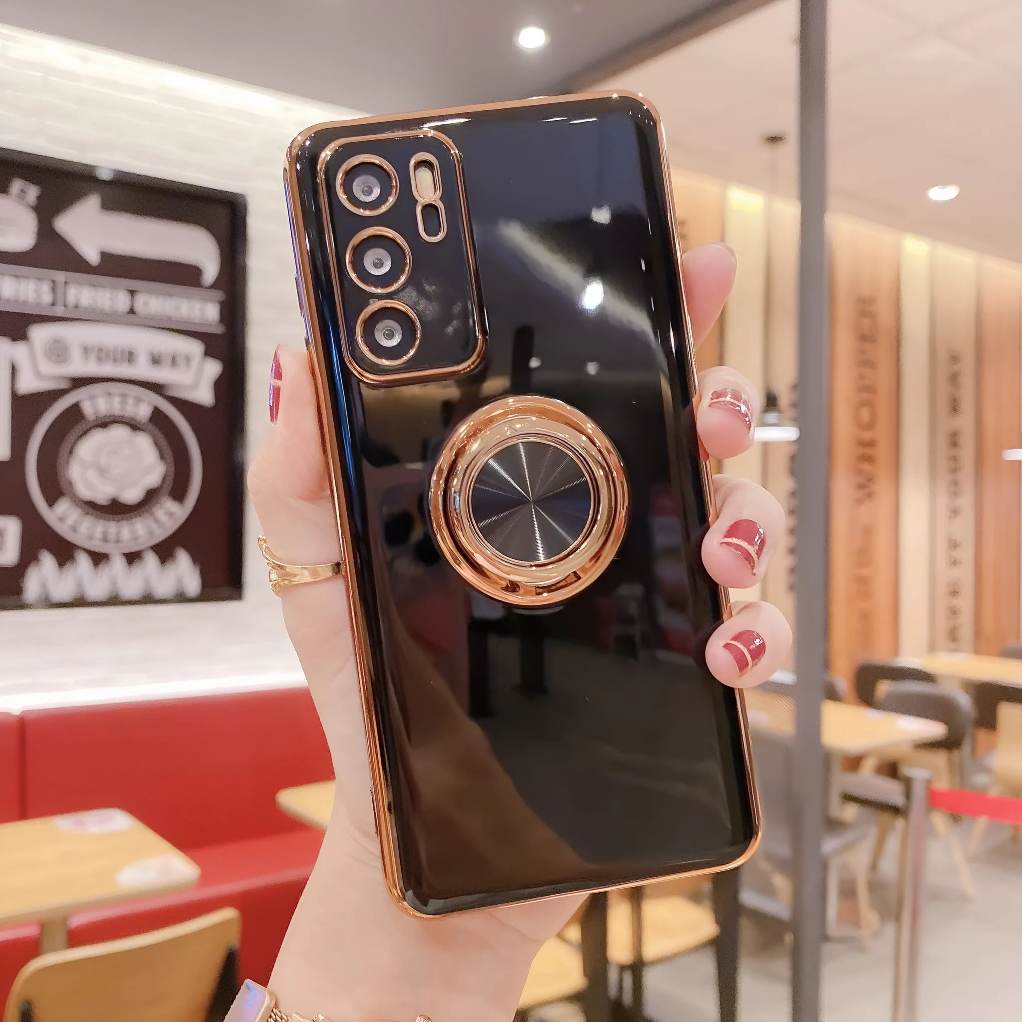 Huawei P40Pro mobile phone case in TPU with integrated magnetic car mount bracket