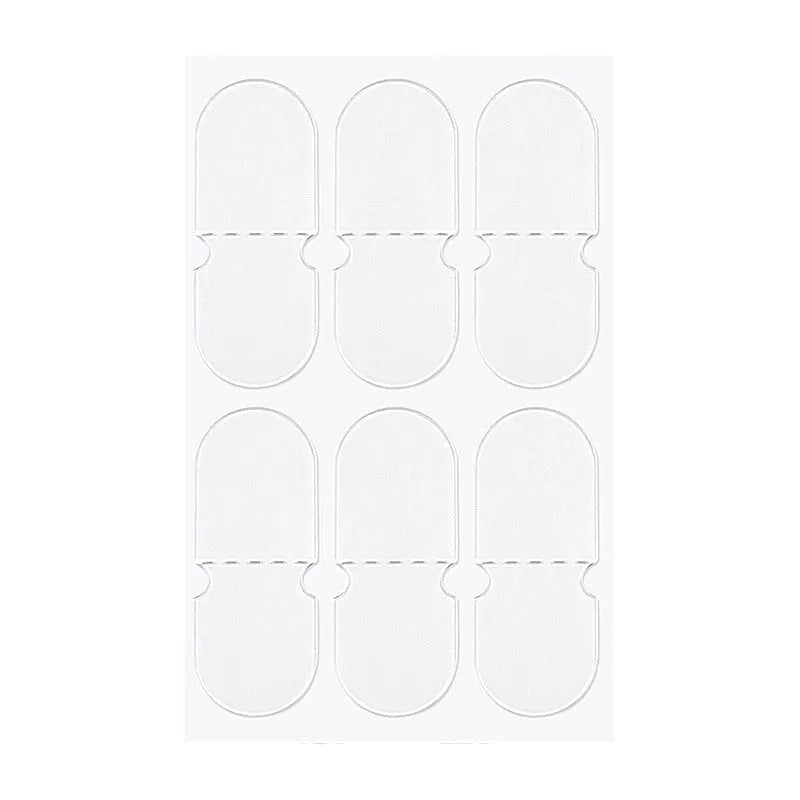 Transparent TPU ear support patches showing frosted and clear options with adhesive backing