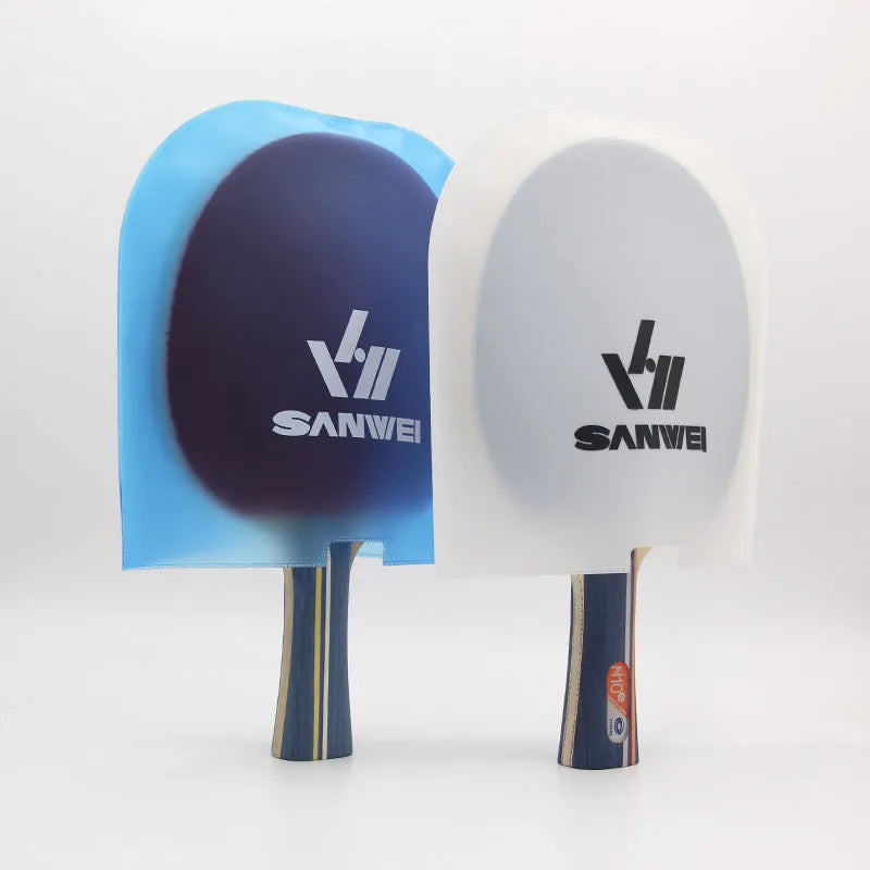 TPU table tennis bat protective cover in blue and white with dustproof anti-oxidation function