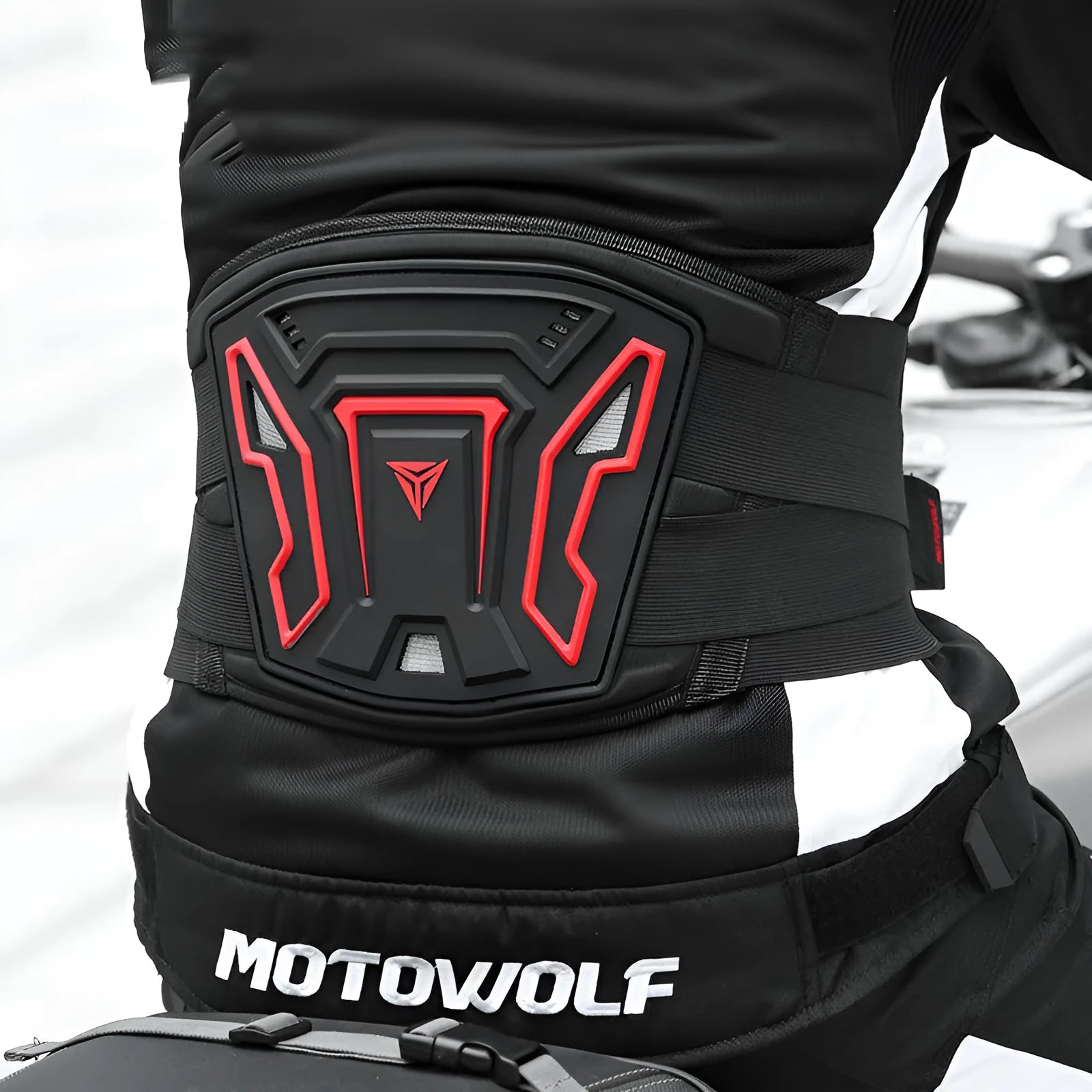 MDL1028 motorcycle waist supporter in black or red colour with PVC and polyester construction