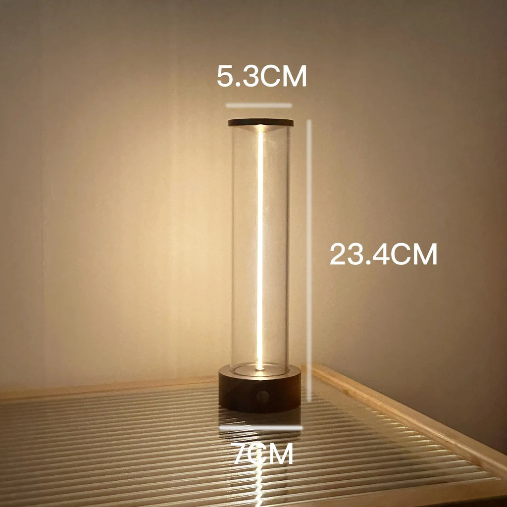 Modern rectangular USB-charged LED glass light strip with magnetic mount, dimensions 53mm by 234mm.