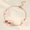 S925 sterling silver new Chinese style bracelet with floral design, white chalcedony crystals and koi details
