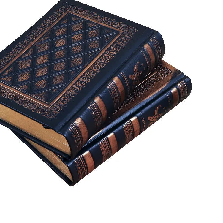 A5 embossed faux leather notepad with three-dimensional cover in bronze colour