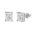 Silver earrings with zircon inlay in U-shaped, drop and geometric designs, 925 silver option, 6mm and 7mm sizes