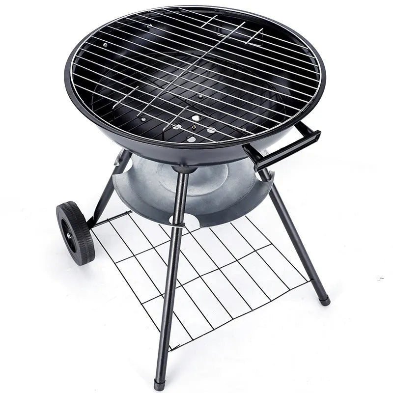Portable minimalist barbecue oven with a 14-inch Apple stove style iron grill.
