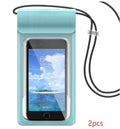 Mobile phone waterproof bag in black with TPU window and synthetic leather edges, 22cm by 10.6cm