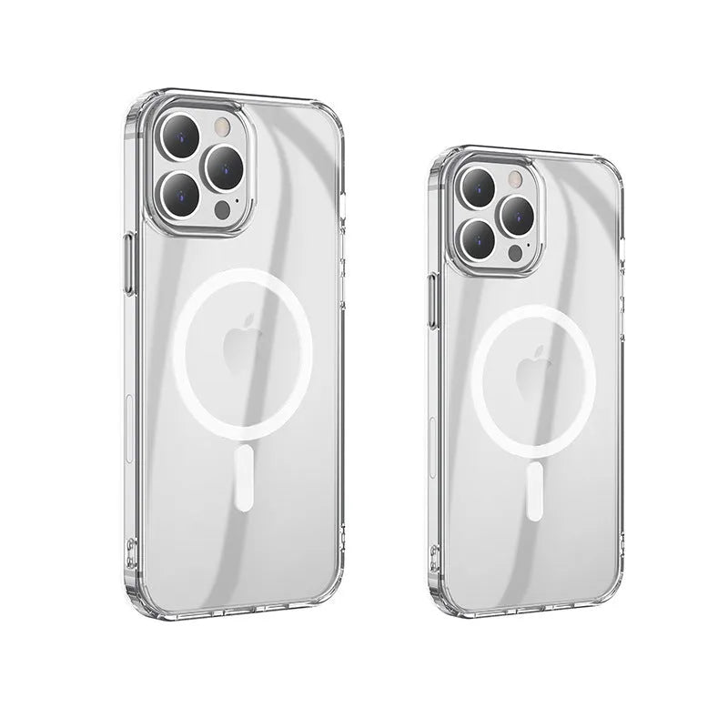 Transparent magnetic airbag protective case for iPhone 13 models with MagSafe compatibility