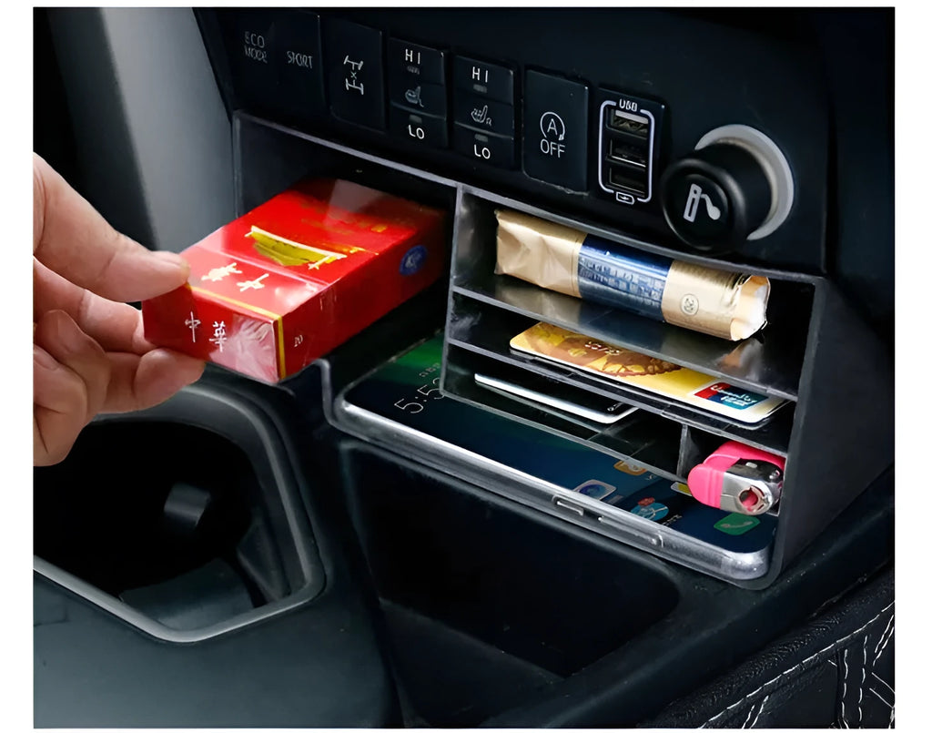 Black plastic centre console storage box for Toyota RAV4 and Rongfang with plug-in design