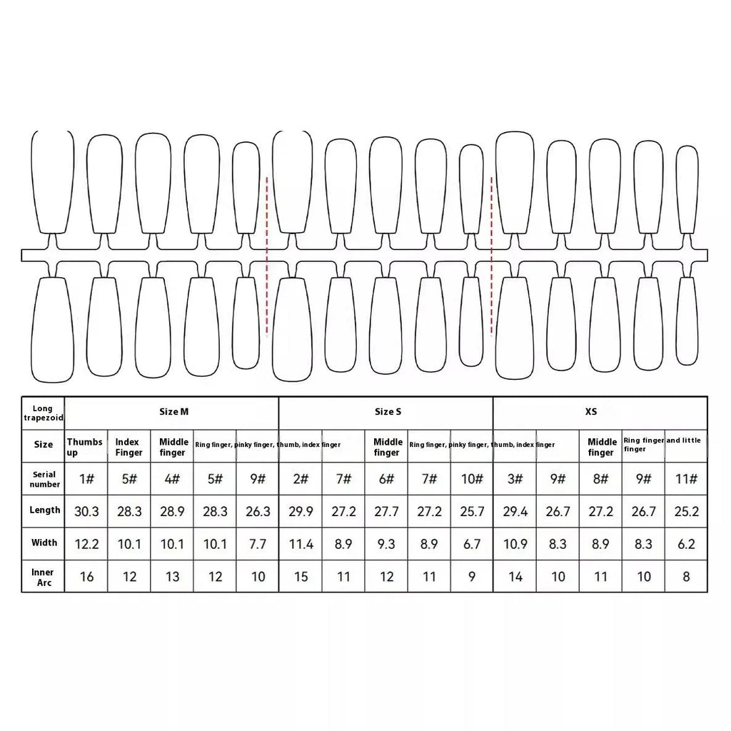 High-grade long crystal plated frosted seal nail sticker in bean paste chili colour, 40 pieces