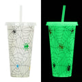 720ml plastic Halloween luminous straw cup with colourful design