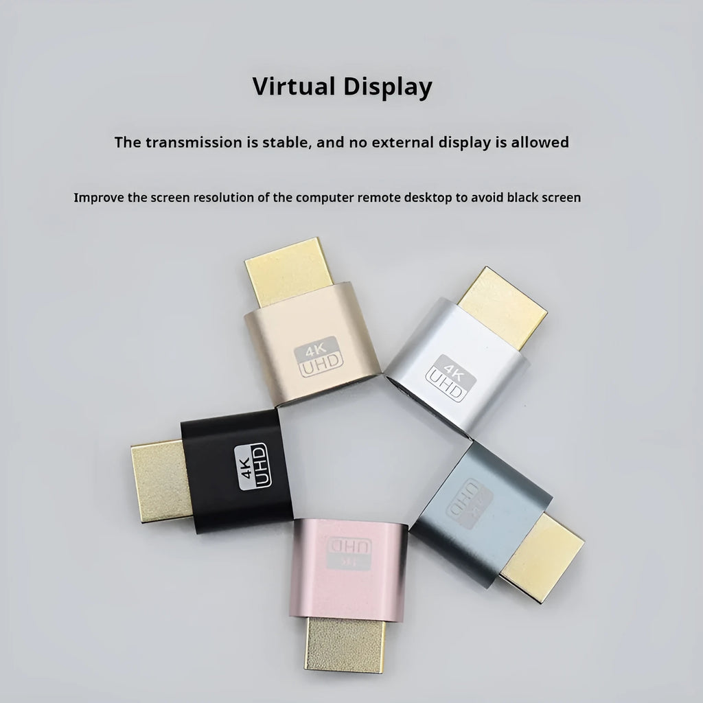 26.5mm graphics card HDMI dummy display plug in metallic finish for virtual signal generation