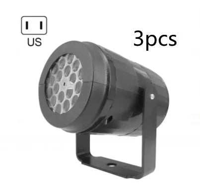 Christmas snowflake projector light displaying rotating Santa Claus and snowflake patterns for outdoor holiday decor