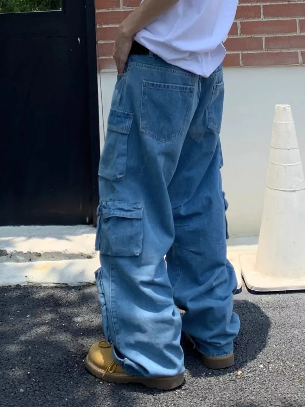 Men's Denim Straight-Leg Jeans Mid Waist Zip Fly Blue Micro-Elastic Cotton Trousers for Teenagers Adult Casual Leisure S M L XL XXL XXXL American Street Retro Workwear Jeans