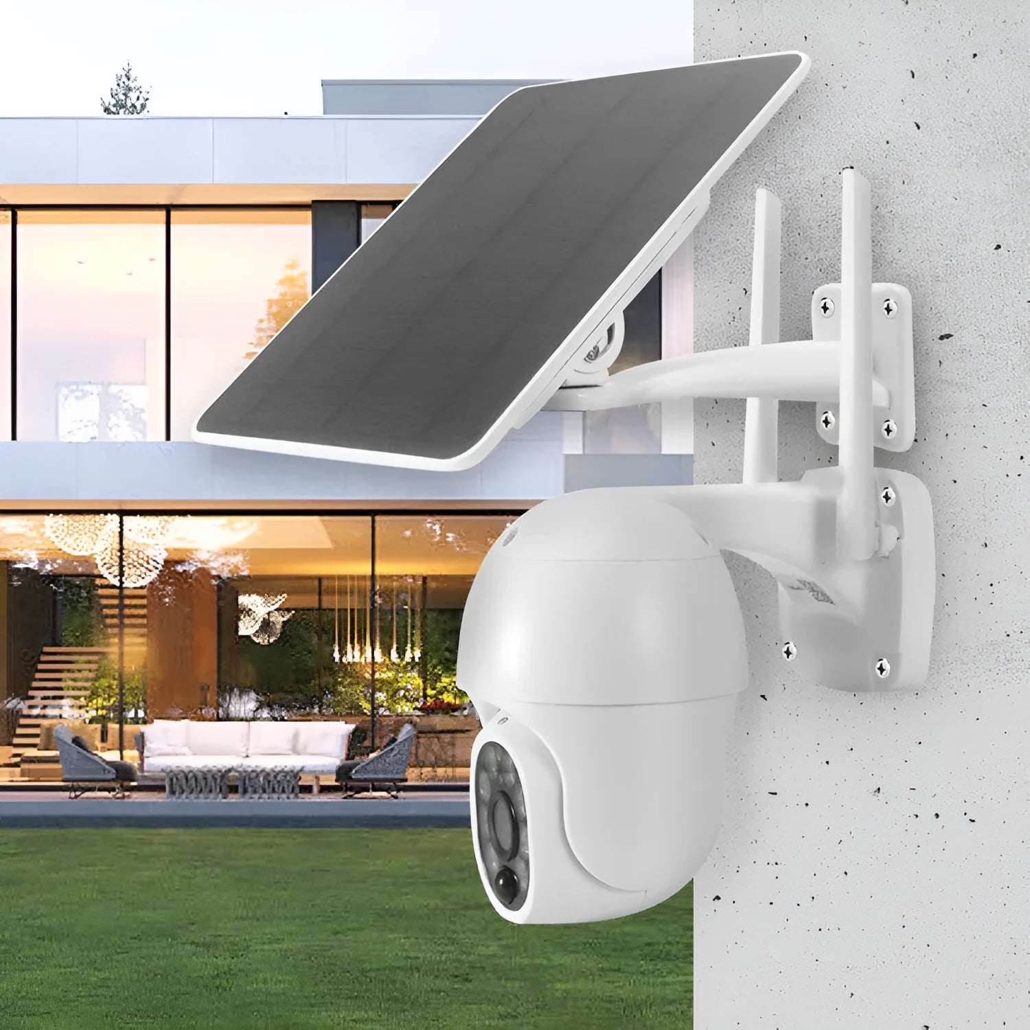 Graffiti solar surveillance camera outdoor waterproof 4G camera 2-inch ball machine with solar panel