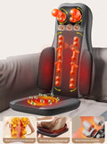 Grey massage back cushion with five-in-one mechanical and airbag massage for neck shoulders waist back hips