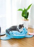 Shark-shaped pet bed for small dogs and cats in crystal velvet fabric