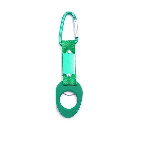 Sports outdoor water bottle buckle in aluminium alloy and rubber, 18.5cm length, available in black, green, blue, red