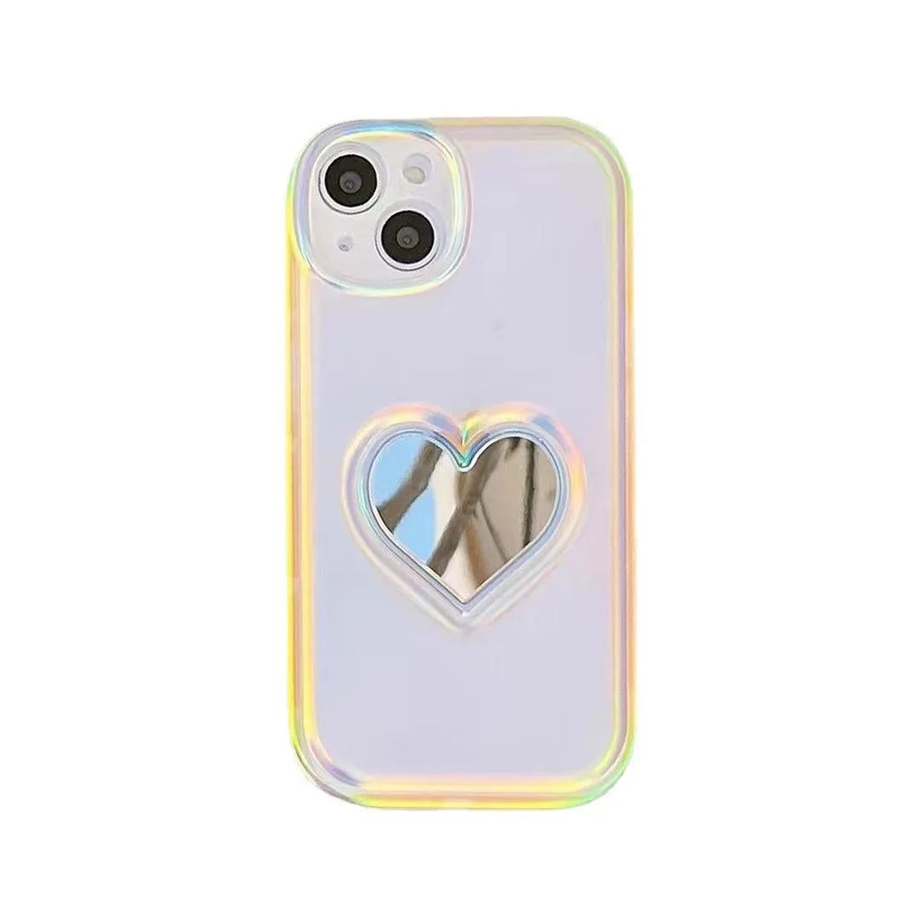 White Laser Love mobile phone case with anti-falling protection, designed for iPhone 11 to 14 series models.