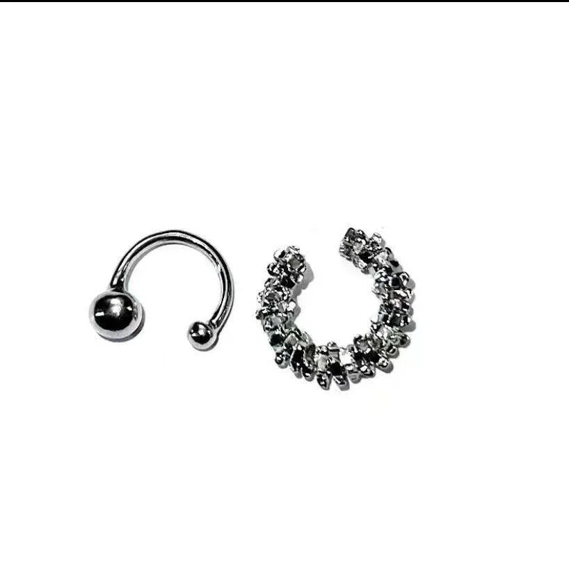 Geometric irregular clip-on earrings with frosty B4710 colour finish