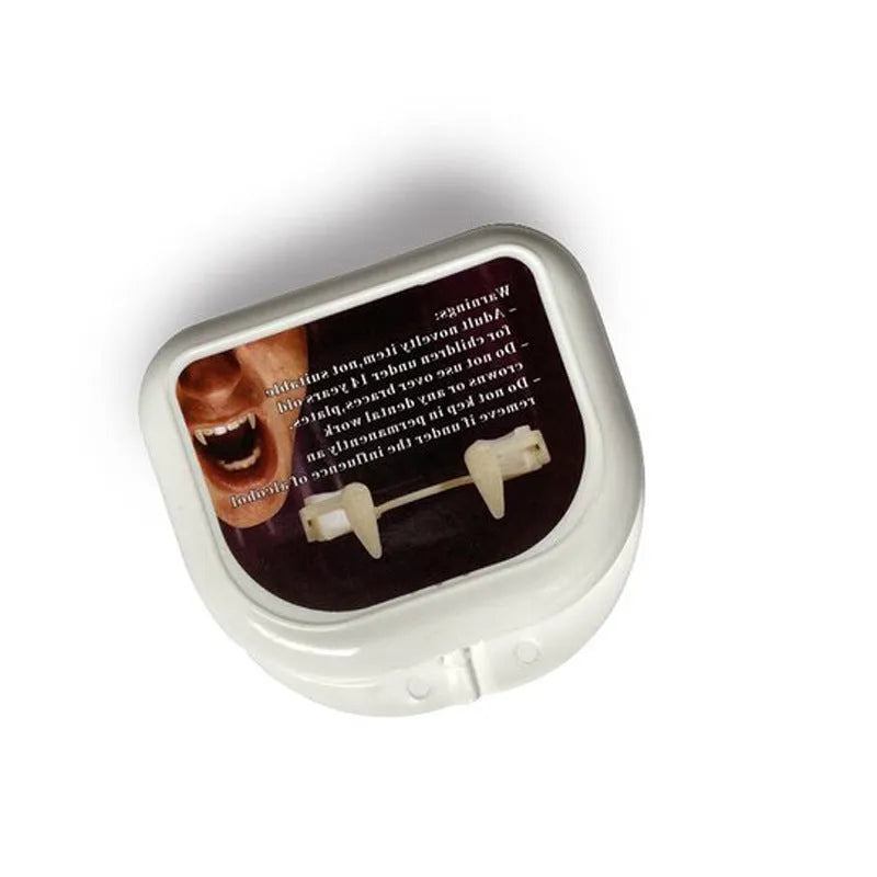 Halloween cosplay retractable vampire teeth plastic fangs average size boxed colour