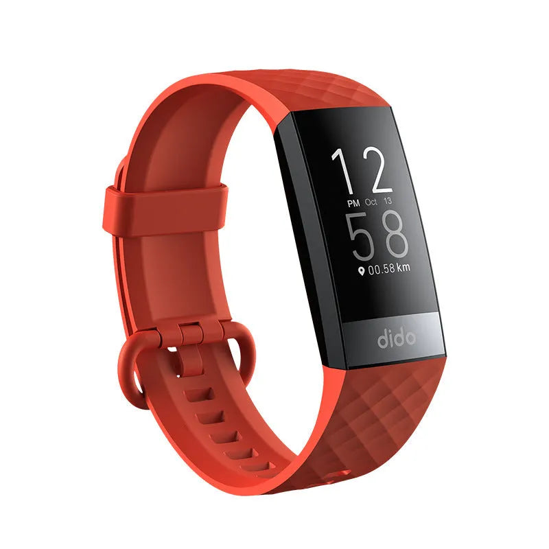 Y6 Black smart bracelet with touchscreen displaying heart rate and blood pressure readings