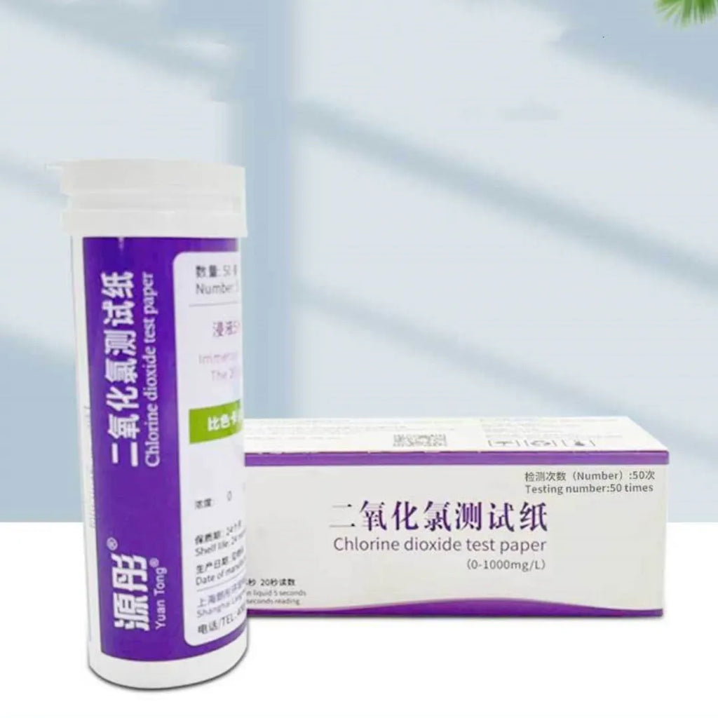 Chlorine dioxide test paper bottle with 50 pieces for waste water concentration detection