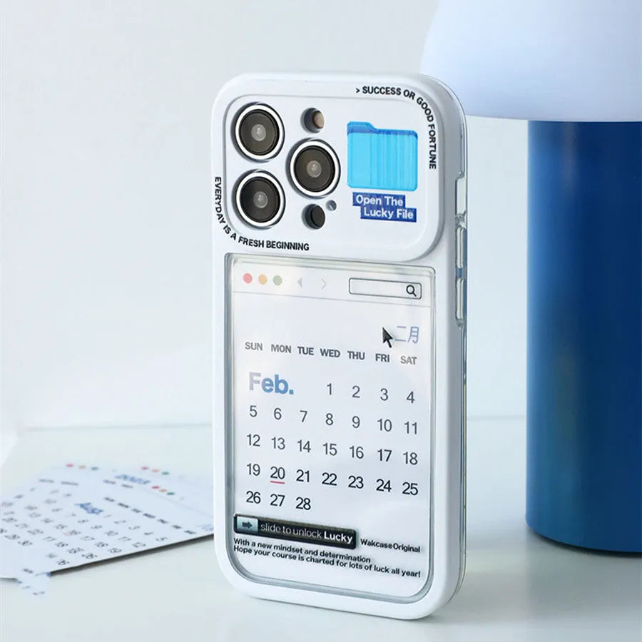 Replaceable soft rubber phone case in calendar style for iPhone models