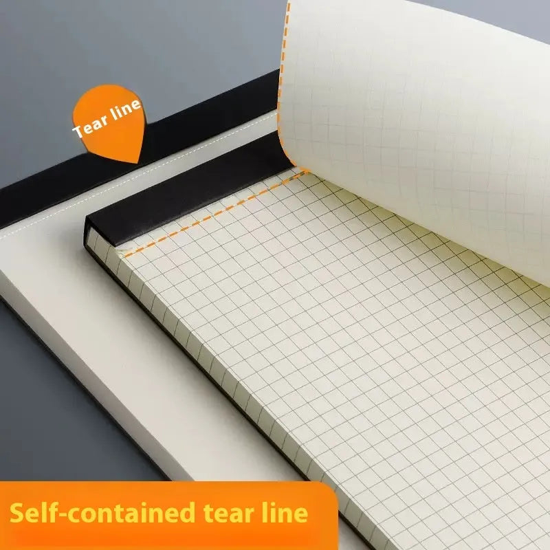 A5, B5, and A4 writing pads notebook with blank, grid, and lined page options, 80 sheets.