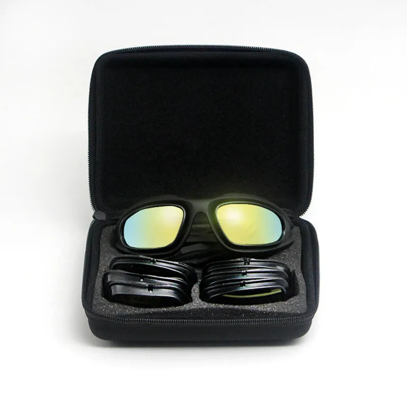 Polarised tactical sunglasses with full-rim PC frame for outdoor cycling and sports activities