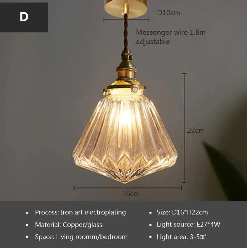 Brass and glass ball chandelier ceiling light with a retro design, measuring 17.5cm wide.