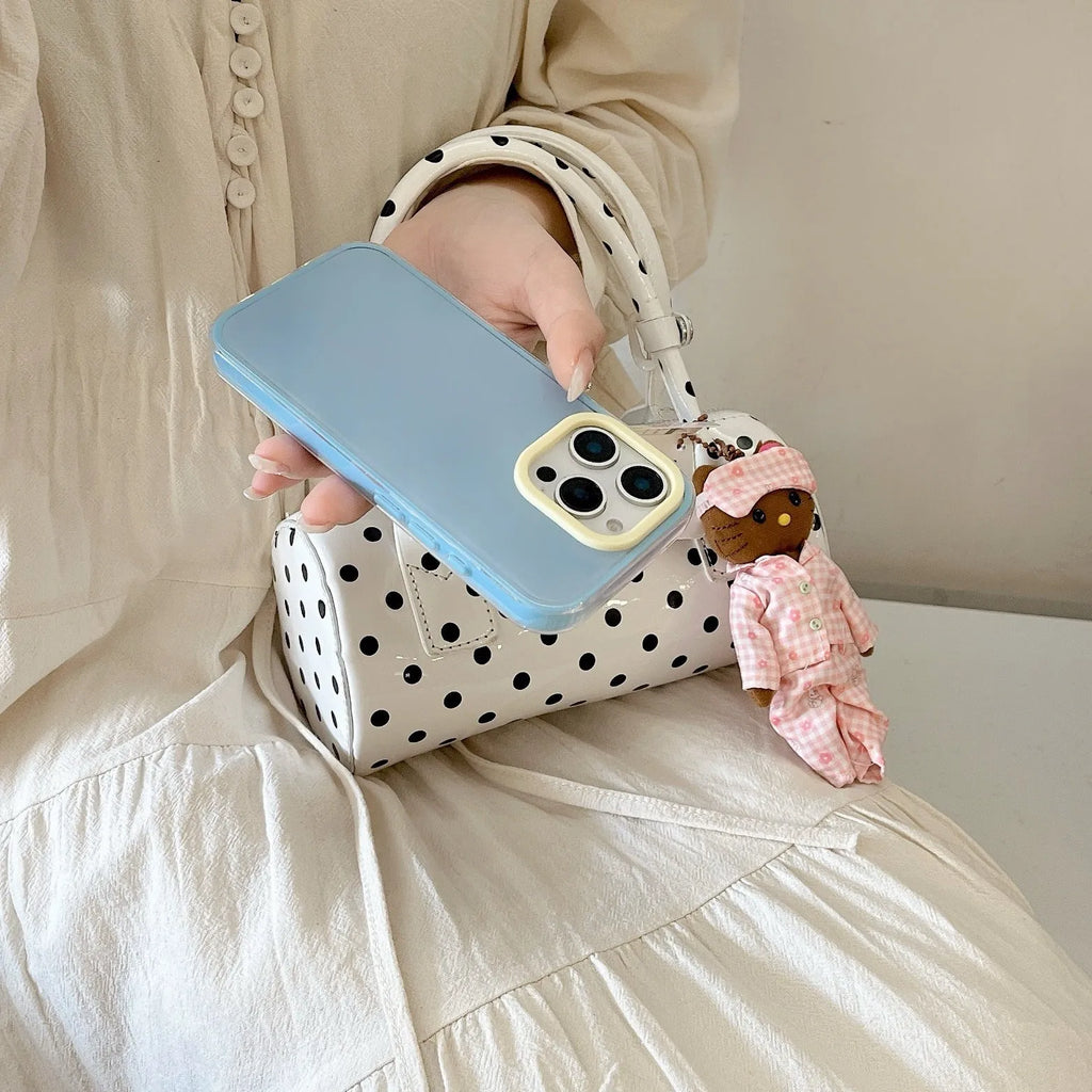 Translucent solid colour TPU jelly phone case for iPhone on a white background.