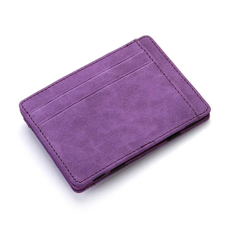 PU leather magic wallet with flip card holder and zipper coin purse in multiple colour options