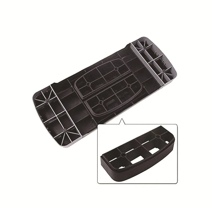 Aerobic fitness step pedal in PP material, 68 x 28 x 15cm, shown in Black and Blue or Grey.