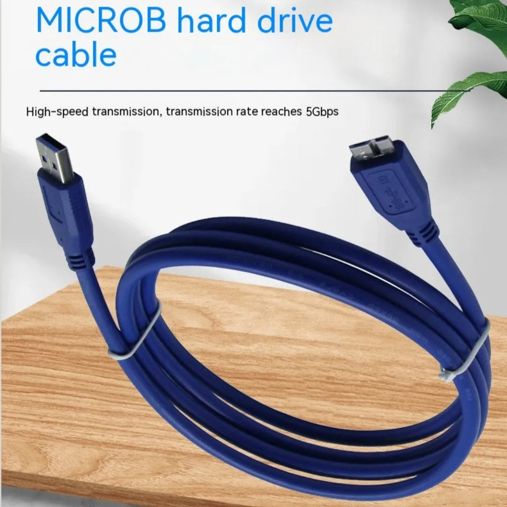 USB 3.0 data cable in blue and black with various length options for mobile hard disk connection