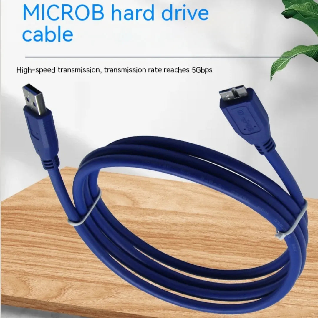 USB 3.0 data cable in blue and black with various length options for mobile hard disk connection