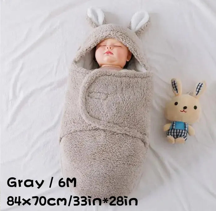 Adjustable baby sleeping bag swaddle blanket in fleece with velcro closure