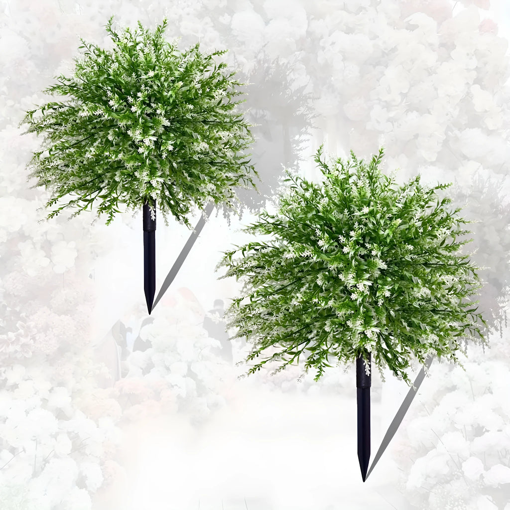 White plastic artificial lavender stem decoration, single piece