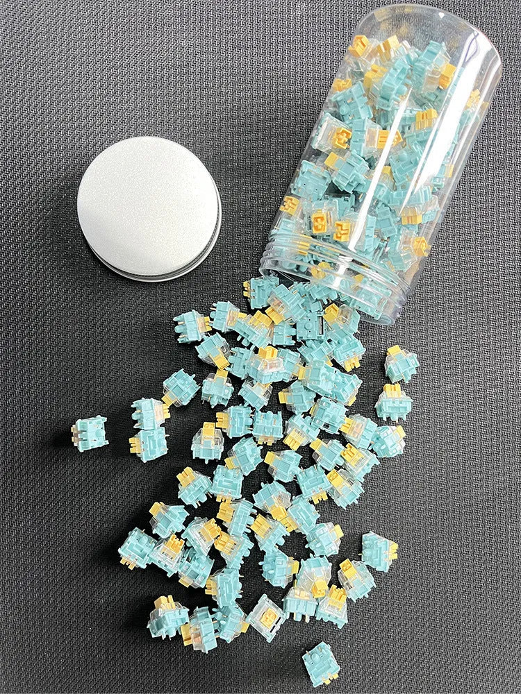36 Sea Salt Lemon PRO silent tactile mechanical keyboard switches with MX-compatible 5-pin stems