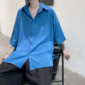 Men's half sleeve solid shirt in yarn-dyed fabric with print, available in six colours and sizes M to 3XL
