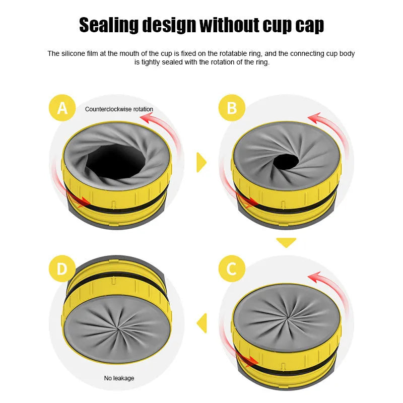 Double-walled insulated travel mug with twist-seal silicone membrane in cartoon design