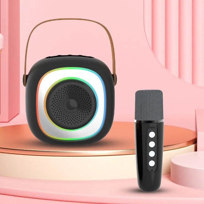 Home wireless karaoke microphone with Bluetooth and colourful LED lights in multiple colour options