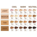 Waterproof concealer contour stick in pen format, shown with 24 different colour shade options.