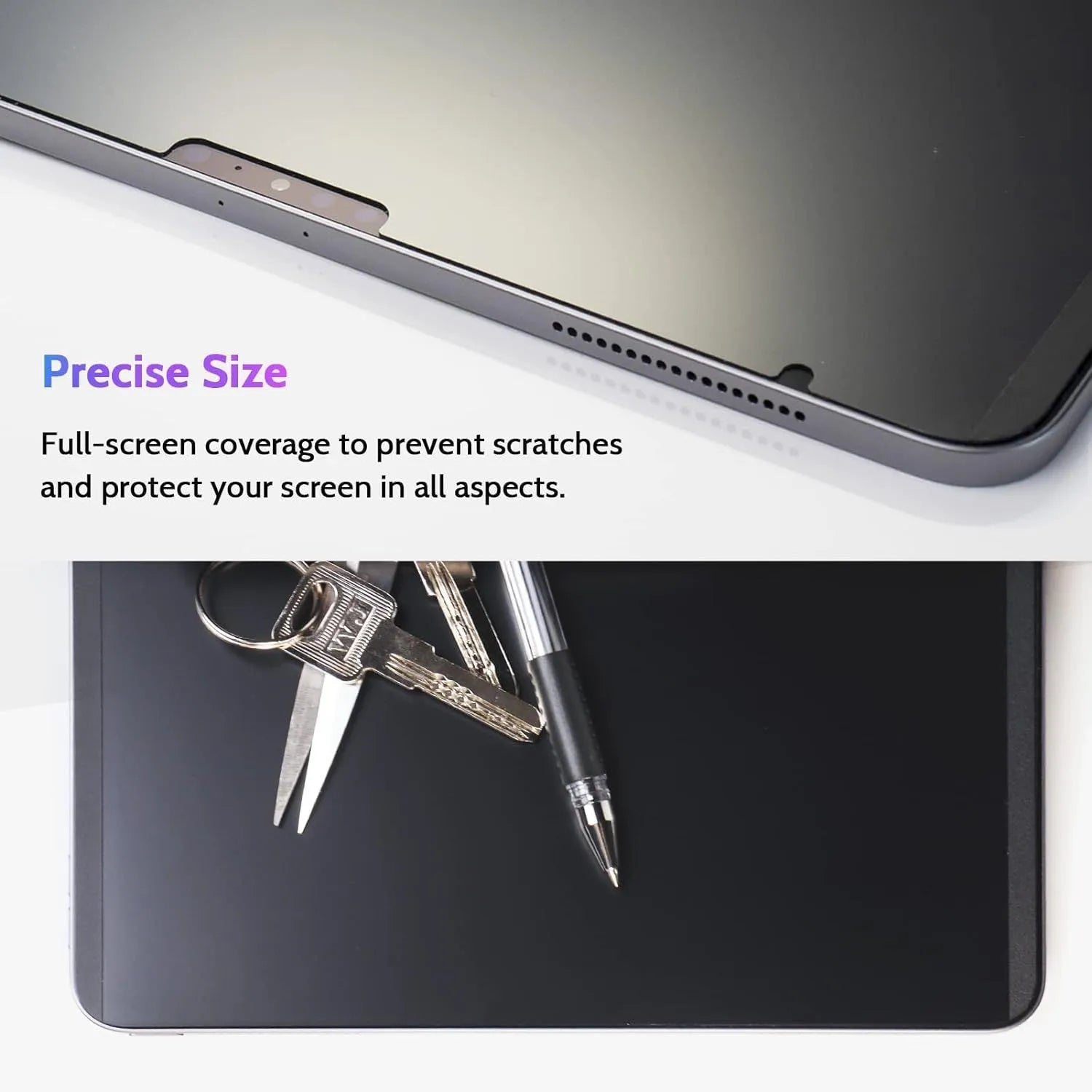 Magnetic anti peeping privacy film and storage clip for iPad on a tablet screen