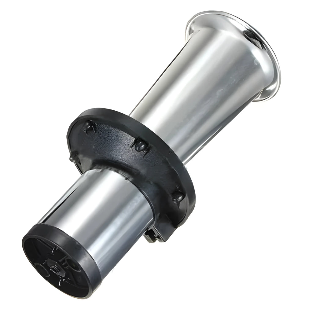 Black car horn with silver finish for 12v universal vehicle installation