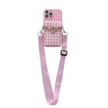 Cross-body lanyard phone case in black TPU for iPhone with detachable strap
