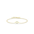 S925 sterling silver women's mini circle bracelet in gold colour with geometric round shape and micro-setting detail