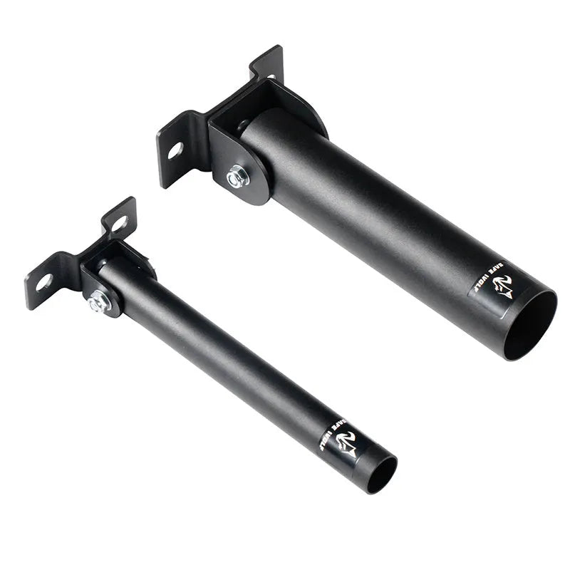 Steel wall-mounted rack with 25 tubes for storing barbell rods or poles